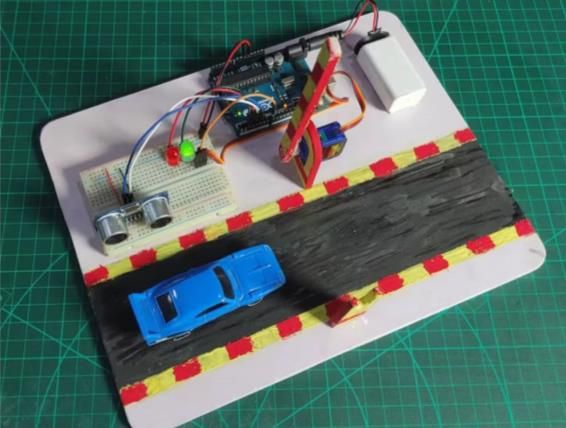 Working model of the automatic car barrier
